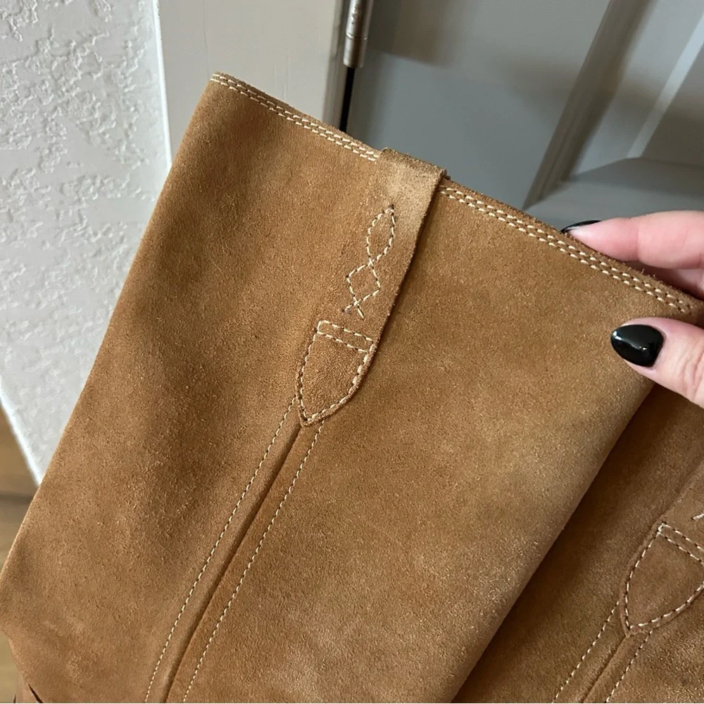 New Free People Blaze Pull On Campus Boots Toffee Suede - Picture 6 of 9